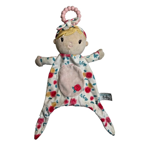 Douglas Other - Douglas Floral Baby Security Blanket Teether Toy Roses Blonde Baby‎ Lovey